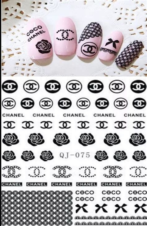 autocollants d'ongle coco chanel|Chanel nail stickers marie.